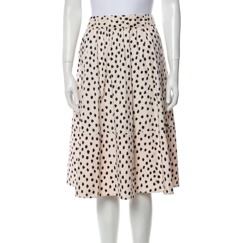 Kate Spade Blush Pink Polka Dot Cheetah Print Full Midi Cotton Skirt- 6